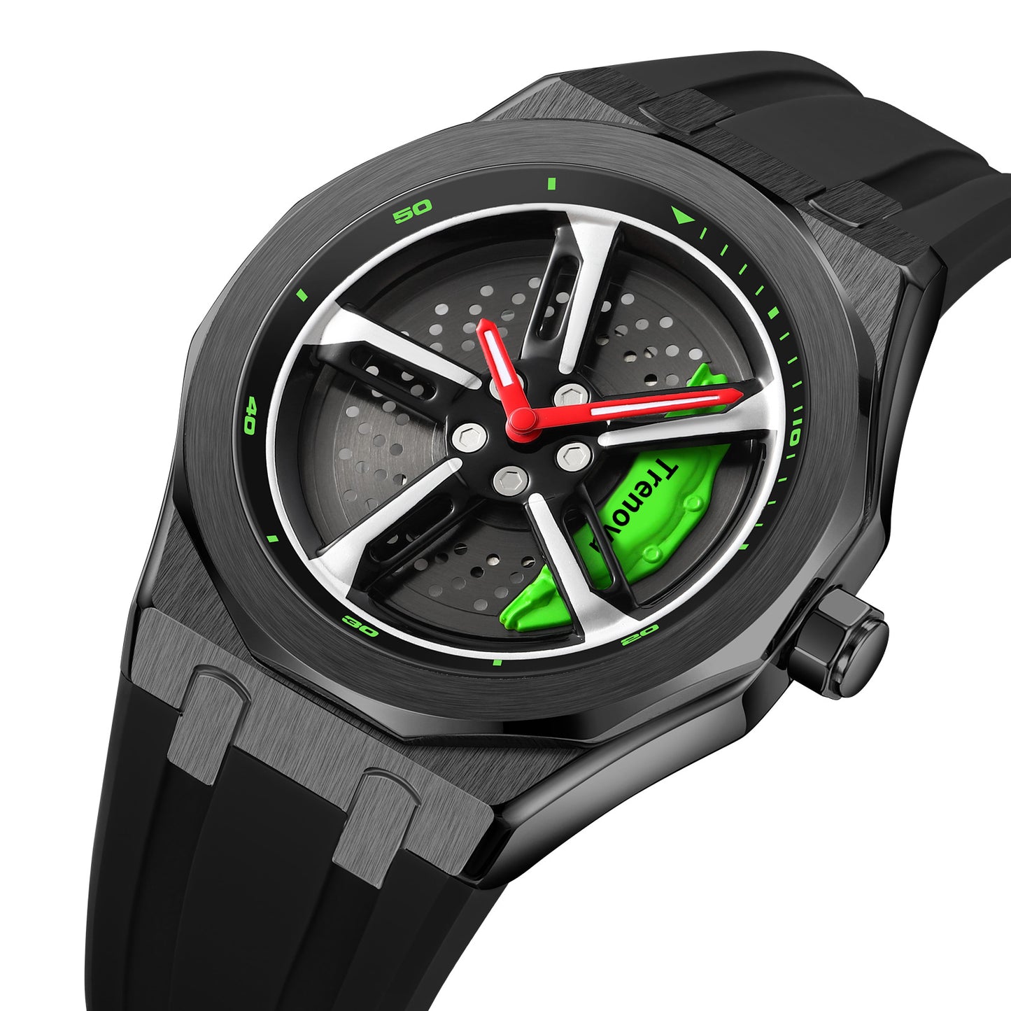 Trenova Spinning Car Watch Green