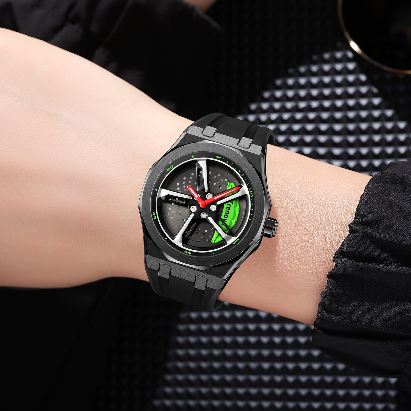 Trenova Spinning Car Watch Green